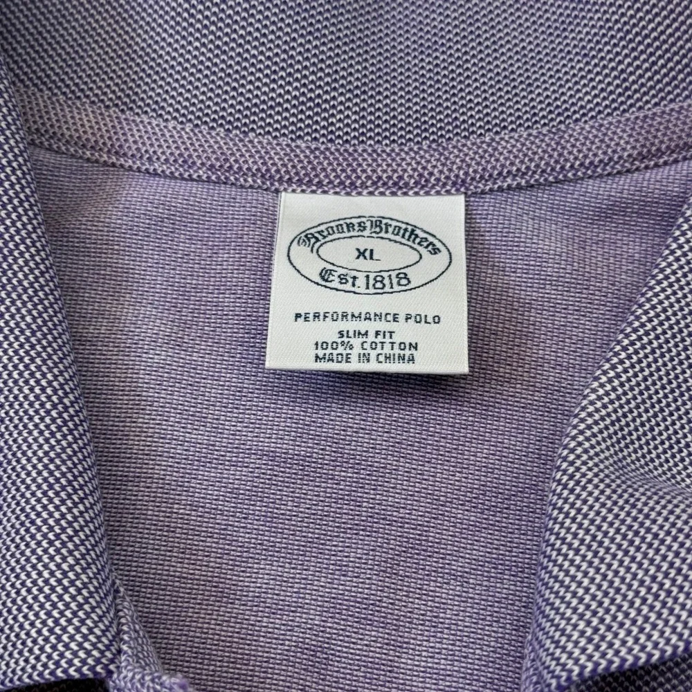 Brooks Brothers Performance Polo Slim Fit Golf‎ Casual Shirt Sz XL Light Purple